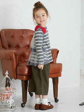 「apres les cours（アプレレクール）のアイテム（チュニック）」を使った、F.O.OnlineStoreさん（キッズ・110cm）の秋コーディネート