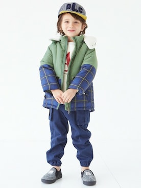 「apres les cours（アプレレクール）のアイテム（ダウンジャケット/コート）」を使った、F.O.OnlineStoreさん（キッズ・110cm）の秋コーディネート