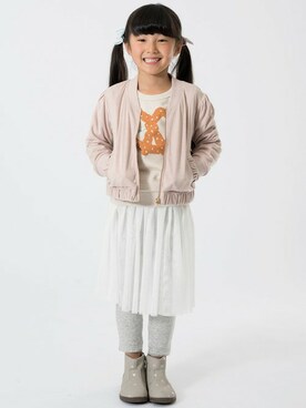 「apres les cours（アプレレクール）のアイテム（ブルゾン）」を使った、F.O.OnlineStoreさん（キッズ・110cm）の秋コーディネート