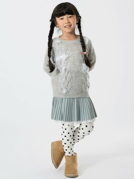 「apres les cours（アプレレクール）のアイテム（スカート）」を使った、F.O.OnlineStoreさん（キッズ・110cm）の冬コーディネート