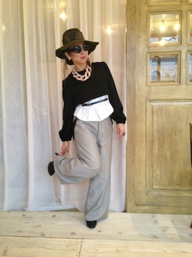 「MIFUNE（ミフネ）のアイテム（帽子）」を使った、naomiさん（レディース・158cm）の秋コーディネート