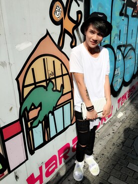 「monochrome」｜「アイテム（サンダル）」を使った、wtfitsMERさん（メンズ・165cm）の夏コーディネート