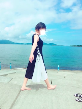 「うみ」｜「アイテム（ワンピース/ドレス）」を使った、にぱさん（レディース・155cm）の夏コーディネート