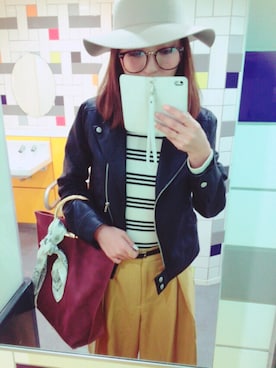 「Another Edition」｜「アイテム（ライダースジャケット）」を使った、yurie koikeさん（レディース・165cm）の春コーディネート