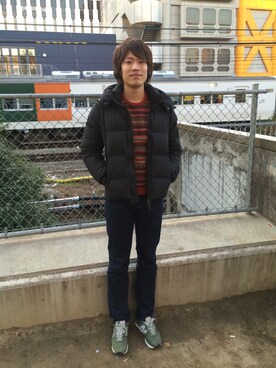 「umit benan（ウミットベナン）のアイテム（パンツ）」を使った、H.Hさん（メンズ・178cm）の冬コーディネート