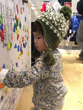 「Carter's（カーターズ）のアイテム（帽子）」を使った、amber rrさん（キッズ・80cm）の冬コーディネート