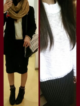 「アイテム（クラッチバッグ、ブルー系）」を使った、yuuuukaさん（レディース・168cm）の冬コーディネート