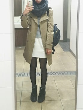 「白スカート」｜「アイテム（トレンチコート）」を使った、yuuuukaさん（レディース・168cm）の秋コーディネート