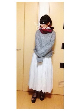 「マキシワンピ」｜kamiさん（レディース・156cm・20代）の冬コーディネート