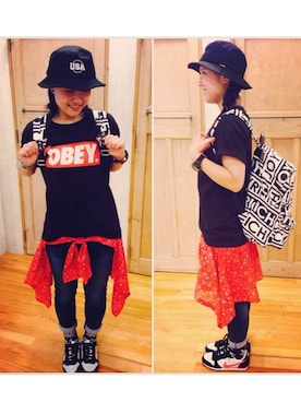 「OBEY」｜「アイテム（ソックス/靴下）」を使った、misatoさん（レディース・161cm）の夏コーディネート