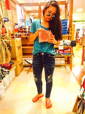 「ビーサン」｜「アイテム（財布/小物）」を使った、misatoさん（レディース・161cm）の夏コーディネート