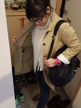 「アイテム（アナログ腕時計、ピンク系）」を使った、yc*さん（レディース・155cm）の秋コーディネート