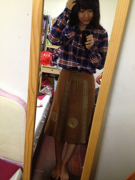 「lativ（ラティーヴ）のアイテム（シャツ/ブラウス、その他）」を使った、Hannahさん（レディース・163cm）の秋コーディネート