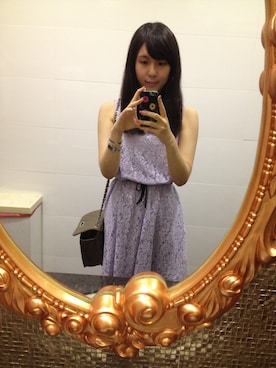 「?のアイテム（チュニック、パープル系）」を使った、Hannahさん（レディース・163cm）の秋コーディネート