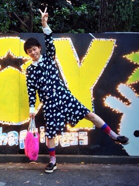 「mercibeaucoup,（メルシーボークー）のアイテム（サロペット/オーバーオール）」を使った、ちきばんさん（メンズ・174cm）の冬コーディネート