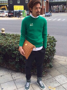 ニット/セーターを使った「#グリーン」のメンズ人気ファッションコーディネート - WEAR