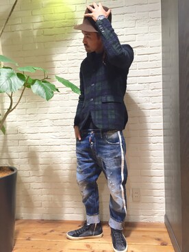 「L.H.P（エルエイチピー）のアイテム（スニーカー）」を使った、LHP大阪店 嶋村さん（メンズ・175cm）の秋コーディネート