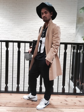 「L.H.P（エルエイチピー）のアイテム（トートバッグ）」を使った、LHP大阪店 嶋村さん（メンズ・175cm）の秋コーディネート