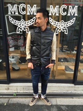 「L.H.P（エルエイチピー）のアイテム（スタジャン）」を使った、LHP大阪店 嶋村さん（メンズ・175cm）の秋コーディネート