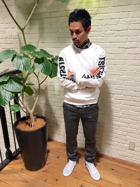 「L.H.P（エルエイチピー）のアイテム（スニーカー）」を使った、LHP大阪店 嶋村さん（メンズ・175cm）の秋コーディネート