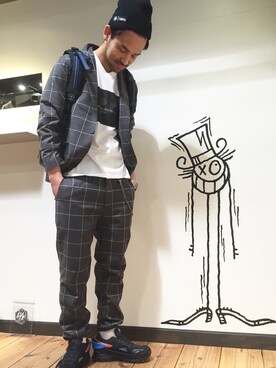 「L.H.P（エルエイチピー）のアイテム（テーラードジャケット）」を使った、LHP大阪店 嶋村さん（メンズ・175cm）の冬コーディネート