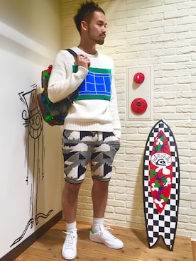 「L.H.P（エルエイチピー）のアイテム（スニーカー）」を使った、LHP大阪店 嶋村さん（メンズ・175cm）の春コーディネート