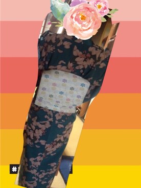 「アイテム（浴衣、グリーン系）」を使った、maaaaasさん（レディース・158cm）の秋コーディネート