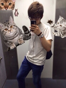 「Abercrombie&Fitch（アバークロンビーアンドフィッチ）のアイテム（アクセサリー）」を使った、吉宗muneさん（メンズ・178cm）の夏コーディネート