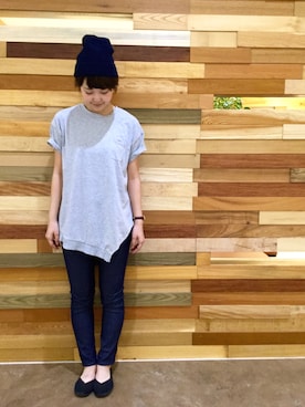 「coen（コーエン）のカラーイージースキニーパンツ（その他パンツ）」を使った、coen  こすぎさん（レディース・161cm）の夏コーディネート