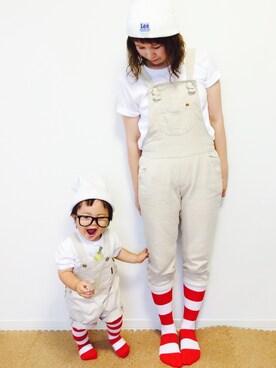 「マクドナルド」｜「アイテム（サロペット/オーバーオール）」を使った、Tojiiiiiinさん（キッズ・70cm）の夏コーディネート