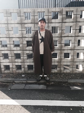 「SUNSEA（サンシー）のアイテム（ノーカラージャケット）」を使った、masa(ki)さん（メンズ・171cm）の冬コーディネート