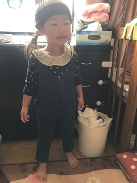 Petitsucre プチシュクレ の アイボリー ピンク 長袖ボディスーツ2枚組 ロンパース Wear