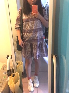 「CONVERSE（コンバース）のアイテム（シューズ、ホワイト系）」を使った、sayochinさん（レディース・158cm）の夏コーディネート