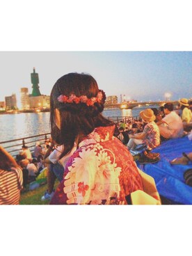 「花火」｜「アイテム（その他）」を使った、S H iさん（レディース・165cm）の夏コーディネート