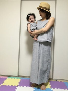 「AVAN LILY（アヴァンリリィ）のアイテム（パンツ）」を使った、☆yuuuuua☆さん（キッズ・70cm）の夏コーディネート