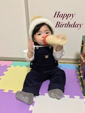 「shuca（シュカ）のアイテム（帽子）」を使った、☆yuuuuua☆さん（キッズ・70cm）の秋コーディネート