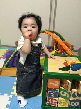 「Champion」｜「アイテム（サロペット/オーバーオール）」を使った、☆yuuuuua☆さん（キッズ・70cm）の夏コーディネート