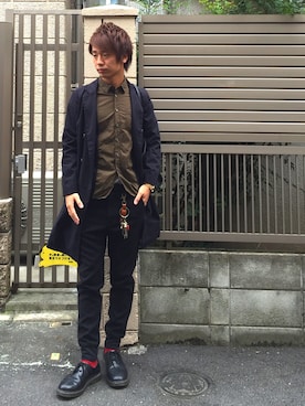 「マーチン」｜「アイテム（トレンチコート）」を使った、shunさん（メンズ・176cm）の秋コーディネート