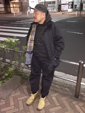 「clarks」｜「アイテム（キャップ）」を使った、Tadahiro  Itoさん（メンズ・165cm）の春コーディネート