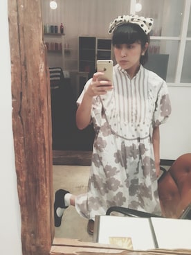 「アイテム（カチューシャ）」を使った、sakiさん（レディース・161cm）の春コーディネート