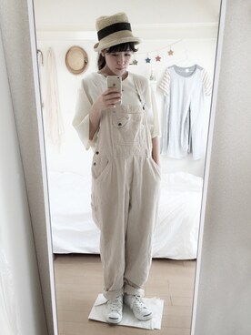 「アイテム（サロペット/オーバーオール）」を使った、sakiさん（レディース・161cm・10代）の春コーディネート