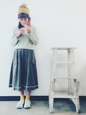 「アイテム（ニットキャップ/ビーニー）」を使った、sakiさん（レディース・161cm・10代）の秋コーディネート