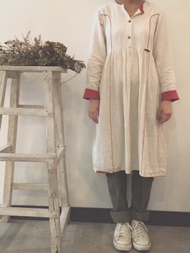 「VINTAGE（ヴィンテージ）のアイテム（ワンピース）」を使った、sakiさん（レディース・161cm）の秋コーディネート