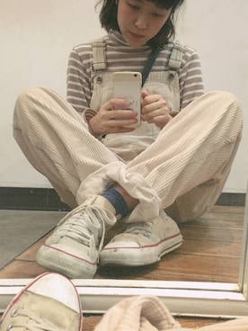 「アイテム（サロペット/オーバーオール）」を使った、sakiさん（レディース・161cm）の秋コーディネート