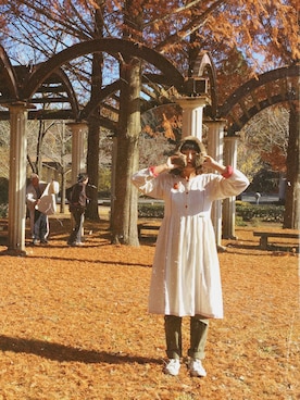 「VINTAGE（ヴィンテージ）のアイテム（ワンピース）」を使った、sakiさん（レディース・161cm）の秋コーディネート