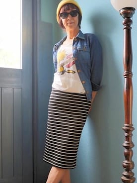 「rich-（リッチ）のアイテム（ジャケット/アウター）」を使った、George banbiさん（レディース・157cm）の夏コーディネート