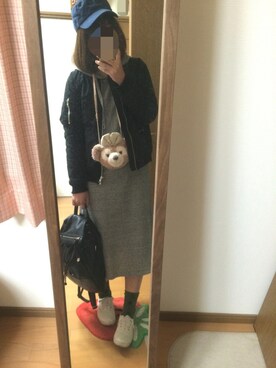 「A part by（アパートバイ）のアイテム（ブルゾン）」を使った、aya.mさん（レディース・158cm）の冬コーディネート