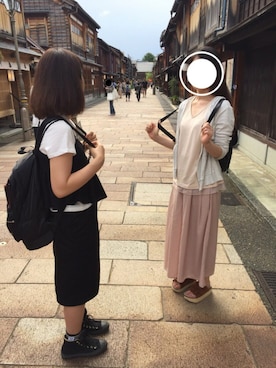 「ADPOSION（アドポーション）のアイテム（バッグ）」を使った、aya.mさん（レディース・158cm）の秋コーディネート