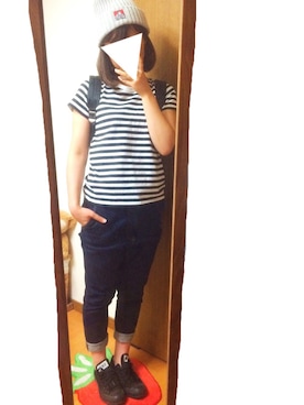 「ADPOSION（アドポーション）のアイテム（バッグ）」を使った、aya.mさん（レディース・158cm）の秋コーディネート