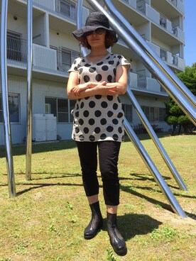 「アイテム（その他トップス、シルバー系）」を使った、katie   KTさん（レディース・160cm）の夏コーディネート